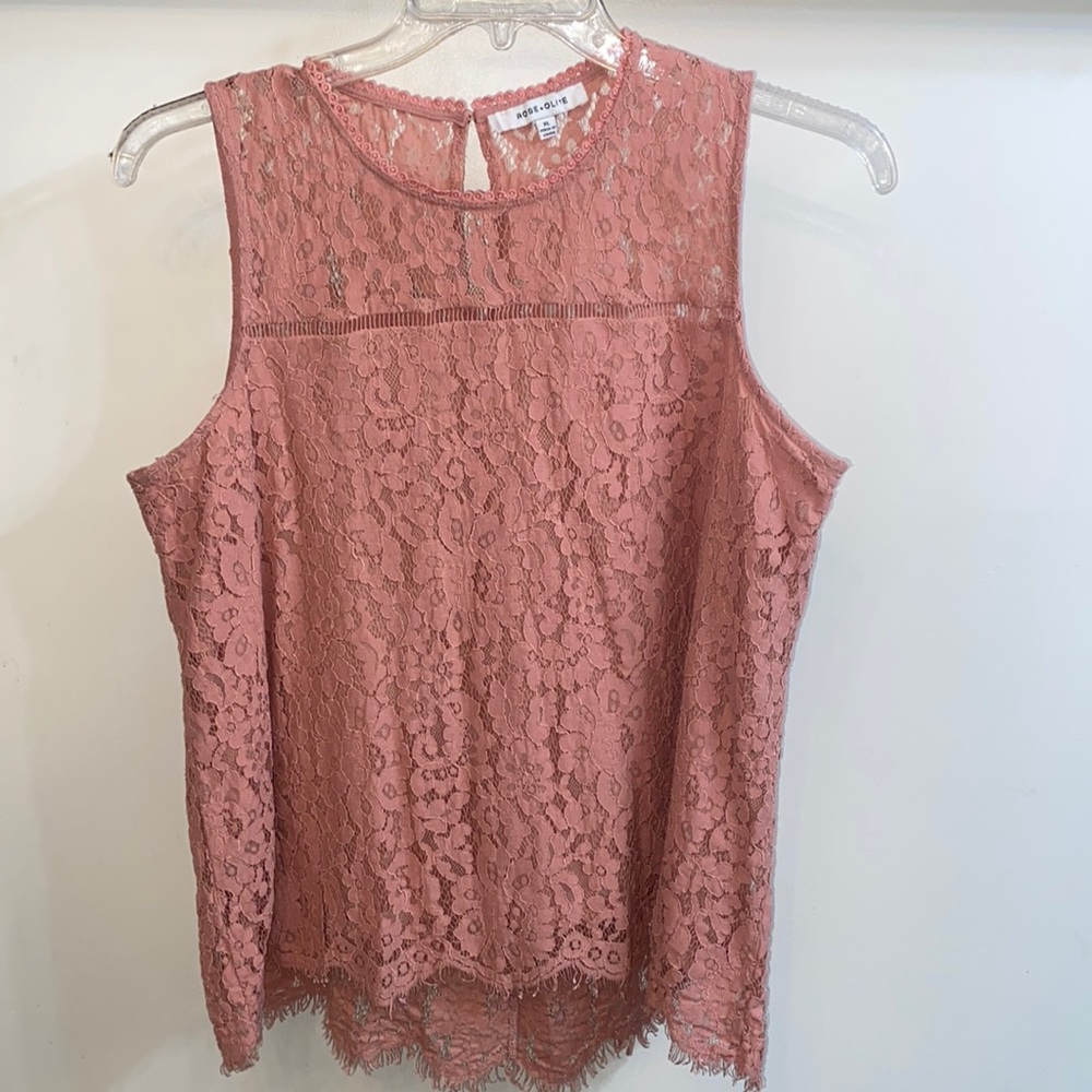 Rose + Olive lace top